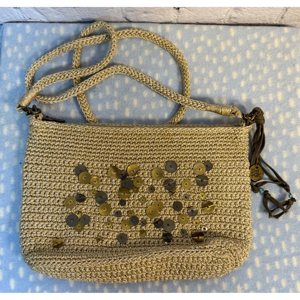 The Sak‎ Crochet Crossbody Bag Embellished Hobo Purse